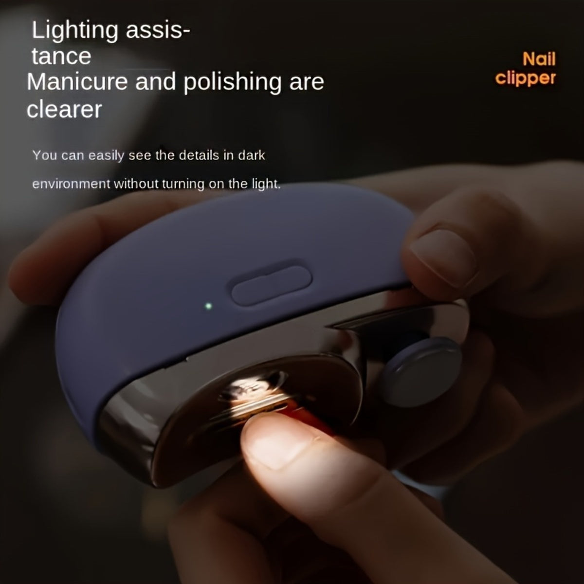 Electric Nail Clippers With Light Automatic Anicure Trimmer Baby Fingernail Toe Scissors Pedicure Polishing Nails Cutter